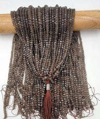 Faceted Natural Smoky Quartz 4x4mm Cube Beads Micro Laser Diamond Cut Real Genuine Natural Gemstone 15.5″ Full Strand PRP720