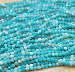 AAA Natural Amazonite Stone Bead, 4mm Round Bead, Gorgeous Blue Color Amazonite, Great Quality Gemstone 15.5″ Full Strand, PRP814