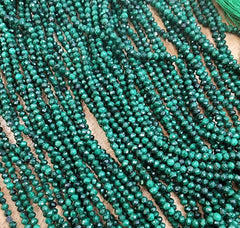 1 Full Strand 15.5″ A AA Grade Genuine Natural Loose Round Semi Precious Green Malachite Gemstone Beads 2mm, PRP819