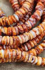 Orange Spiny Oyster Shell Bead Rondelle Shape, Gorgeous Natural Orange Color Spiny Oyster Shell Bead, High quality bead 8mm, PRP833A