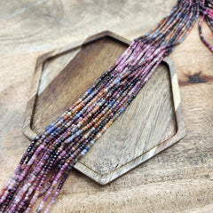 AAA Natural Ruby Sapphire Gemstone Bead, Faceted Round Bead, Beautiful Red Ruby Blue Sapphire Natural Gemstone Bead 3×2.5mm, PRP838