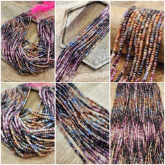 AAA Natural Ruby Sapphire Gemstone Bead, Faceted Round Bead, Beautiful Red Ruby Blue Sapphire Natural Gemstone Bead 3×2.5mm, PRP838