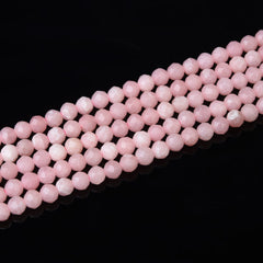 Pink Rose Quartz Beads Faceted Genuine Gemstone 4mm PRP929