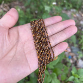 Faceted Tiger Eye Natural AAA Gemstone Round Bead 2mm PRP935