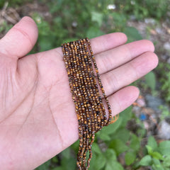 Faceted Tiger Eye Natural AAA Gemstone Round Bead 2mm PRP935