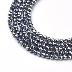 Natural Terahertz Gemstone Faceted Round Beads 2mm PRP936