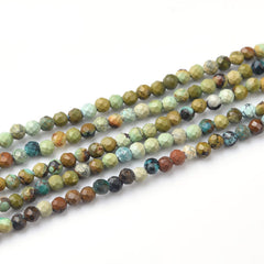 Natural Green Turquoise Faceted Round Gemstone Bead PRP941