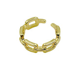 14K Gold Filled Curb Chain Ring, Statement Ring, Chunky Link Chain Ring, Stackable Ring Thick Gold Ring Open Gold Ring gift for her, RG012