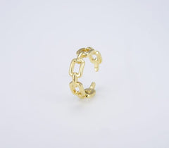 14K Gold Filled Curb Chain Ring, Statement Ring, Chunky Link Chain Ring, Stackable Ring Thick Gold Ring Open Gold Ring gift for her, RG012
