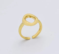 18K Gold Filled Oval Shape Adjustable Ring, O-Shaped Ring, Toe Band Ring, Minimalist Ring, Everyday Stacking Ring, 23x22mm, RG205