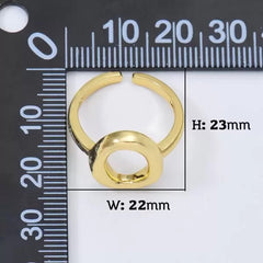18K Gold Filled Oval Shape Adjustable Ring, O-Shaped Ring, Toe Band Ring, Minimalist Ring, Everyday Stacking Ring, 23x22mm, RG205