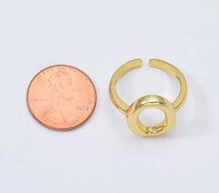 18K Gold Filled Oval Shape Adjustable Ring, O-Shaped Ring, Toe Band Ring, Minimalist Ring, Everyday Stacking Ring, 23x22mm, RG205