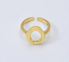 18K Gold Filled Oval Shape Adjustable Ring, O-Shaped Ring, Toe Band Ring, Minimalist Ring, Everyday Stacking Ring, 23x22mm, RG205