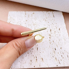 18K Gold Filled Geometric Minimalist Open Ring, Open Adjustable Ring, Stacking Ring, Minimalist Ring, Gift for Her, 32x23mm, RG210