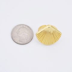 18K Gold Filled Dainty Seashell Ring, Scallop Seashell Ring, Clam Shell Ring, Summer Ring, Open Adjustable Ring, Gift for Her, 30x25mm, RG213