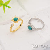 18K Gold Filled Dainty Open Adjustable Turquoise Sun Ring, Rotation Spinning Sun Ring, Stacking Ring, Minimalist Ring, Gift for Her, RG215