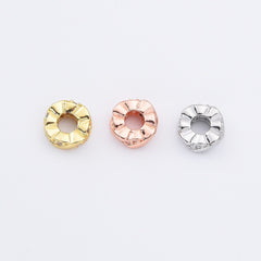 18K Gold Filled Rondelle Spacer Bead, CZ Micro Pave Spacer Beads for DIY Beaded Bracelet Jewelry Charm, Big Hole Spacer Bead, 7.5mm, SP100