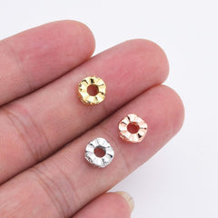 18K Gold Filled Rondelle Spacer Bead, CZ Micro Pave Spacer Beads for DIY Beaded Bracelet Jewelry Charm, Big Hole Spacer Bead, 7.5mm, SP100