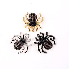 18K Gold Filled Spider Charm, CZ Micro Pave Inspired Insect Charm, Bug Charm, Cubic Zirconia Pave Pendant Gold/White Gold/Black, CP291
