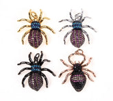 22K Gold Filled Cubic Zirconia Micro Pave Spider Necklace, Tarantula Pendant Black Widow Pendant, Spooky Necklace Halloween Jewelry 27x26mm, CP179
