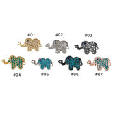 18K Gold Filled Turquoise CZ Elephant Charms Necklace Pendant in 18K Gold for Necklace Charm with CZ Stone Cubic animal Charm, 19mm, CN343