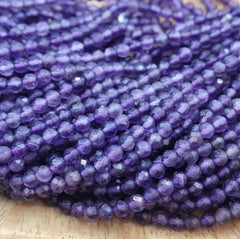 Purple Amethyst Beads Grade AAA Genuine Natural Gemstone Round Loose Beads 3mm Bulk Lot Options 15.5" Strand, PRP1006