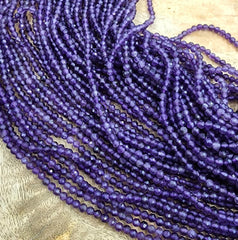 Purple Amethyst Beads Grade AAA Genuine Natural Gemstone Round Loose Beads 3mm Bulk Lot Options 15.5" Strand, PRP1006
