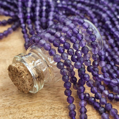 Purple Amethyst Beads Grade AAA Genuine Natural Gemstone Round Loose Beads 3mm Bulk Lot Options 15.5" Strand, PRP1006