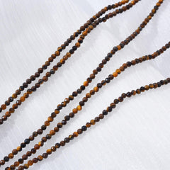 Faceted Tiger Eye Natural AAA Gemstone Round Bead 2.5mm Full Strand 15.5" PRP1010