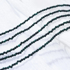AAA Micro Faceted Natural Green Malachite Round Beads, 2mm Laser Diamond Cut Gemstone 15.5" Full Strand, PRP1015
