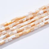 Loose Round Tube, Real Natural Round Mother Of Pearl MOP Shell Beads for Jewelry Making, 6x5mm, 1 Full Strand 15.5", PRP1017