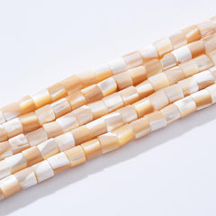 Loose Round Tube, Real Natural Round Mother Of Pearl MOP Shell Beads for Jewelry Making, 6x5mm, 1 Full Strand 15.5", PRP1017