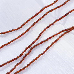 Natural Champagne Garnet Gemstone Round Micro Faceted Beads String 15.5 Inches Long 2.3mm for Jewelry Making and Crafting PRP1008