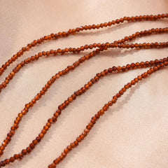 Natural Champagne Garnet Gemstone Round Micro Faceted Beads String 15.5 Inches Long 2.3mm for Jewelry Making and Crafting PRP1008