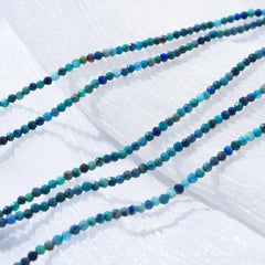 AAA Natural Azurite 2.3mm Faceted Round Beads, Laser Diamond Cut Blue Gemstone 15.5" Full Strand, PRP1014