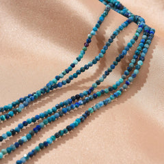 AAA Natural Azurite 2.3mm Faceted Round Beads, Laser Diamond Cut Blue Gemstone 15.5" Full Strand, PRP1014
