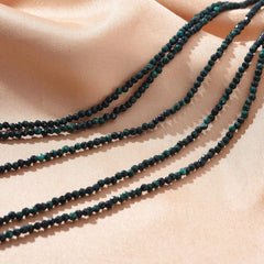 AAA Micro Faceted Natural Green Malachite Round Beads, 2mm Laser Diamond Cut Gemstone 15.5" Full Strand, PRP1015