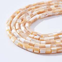 Loose Round Tube, Real Natural Round Mother Of Pearl MOP Shell Beads for Jewelry Making, 6x5mm, 1 Full Strand 15.5", PRP1017