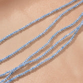 Micro Round Faceted Genuine Real Natural Blue Topaz Beads 1 Full Strand Loose Gemstone Healing Mini Seed Stone Beads 2mm PRP1012