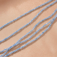 Micro Round Faceted Genuine Real Natural Blue Topaz Beads 1 Full Strand Loose Gemstone Healing Mini Seed Stone Beads 2mm PRP1012