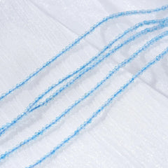 Micro Round Faceted Genuine Real Natural Blue Topaz Beads 1 Full Strand Loose Gemstone Healing Mini Seed Stone Beads 2mm PRP1012