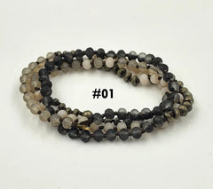 Double Wrap Layering Skinny Hand-Knotted Necklaces, 6x5mm, 34 Inches Long, NK999