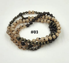 Double Wrap Layering Skinny Hand-Knotted Necklaces, 6x5mm, 34 Inches Long, NK999