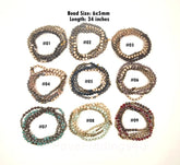 Double Wrap Layering Skinny Hand-Knotted Necklaces, 6x5mm, 34 Inches Long, NK999