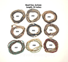 Double Wrap Layering Skinny Hand-Knotted Necklaces, 6x5mm, 34 Inches Long, NK999