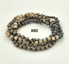 Double Wrap Layering Skinny Hand-Knotted Necklaces, 6x5mm, 34 Inches Long, NK999