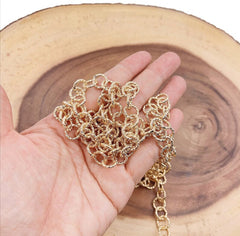 18K Gold Filled Fancy Rolo Chain by Yard, Rope Cable Chain, Foot Chain, Wholesale bulk Roll Chain for Jewelry Making, Width 10mm, CH284