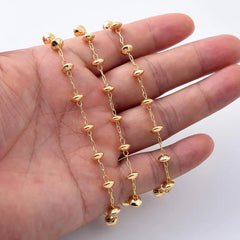 18K Gold Filled Disc Shape Chain by Foot, Cable Chain By Yard, Unfinished Chain, Wholesale Bulk Roll Chain, 5x3mm, CH327