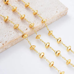 18K Gold Filled Disc Shape Chain by Foot, Cable Chain By Yard, Unfinished Chain, Wholesale Bulk Roll Chain, 5x3mm, CH327