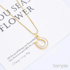 18K Gold Filled Dainty Horseshoe Charm, Mother Of Pearl Horseshoe Pendant, Horseshoe Charm for Necklace Bracelet Jewelry Making Supply CP2152